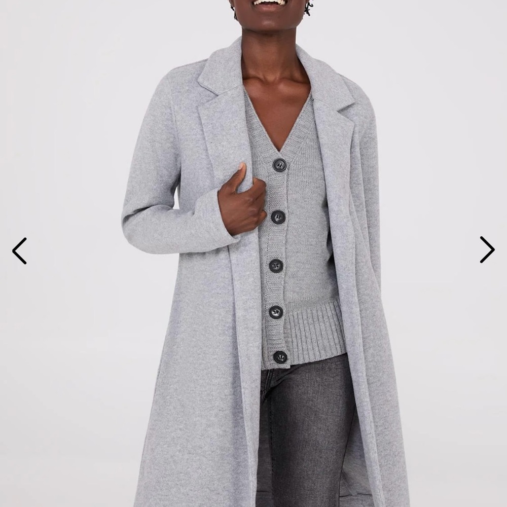 Suzy Shier Light Gray Pea Coat